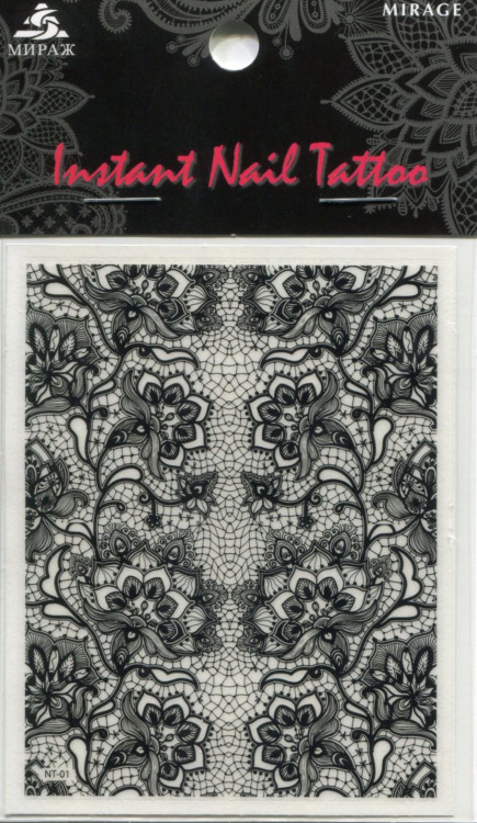 NTB-01 Наклейка Instant Nail Tattoo сетка кружево Mirage
