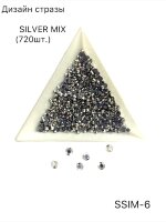 Стразы SILVER MIX (6*),(720шт)