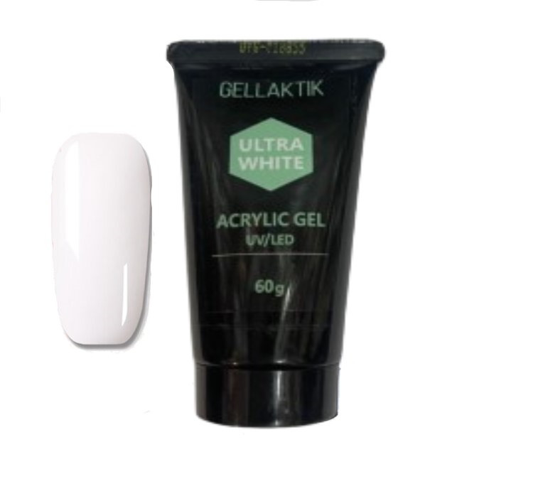 GELLAKTIK HYBRID GEL UV/LED  WHITE ULTRA 60гр.
