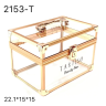 Чемодан TARTISO для косметики ПРОЗРАЧНЫЙ С ЗОЛОТОМ (22,1_15_15см)