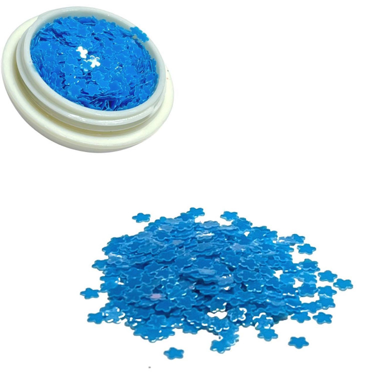 Дизайн брокат флуоресцентный YYG-33 BLUE FLOWERS