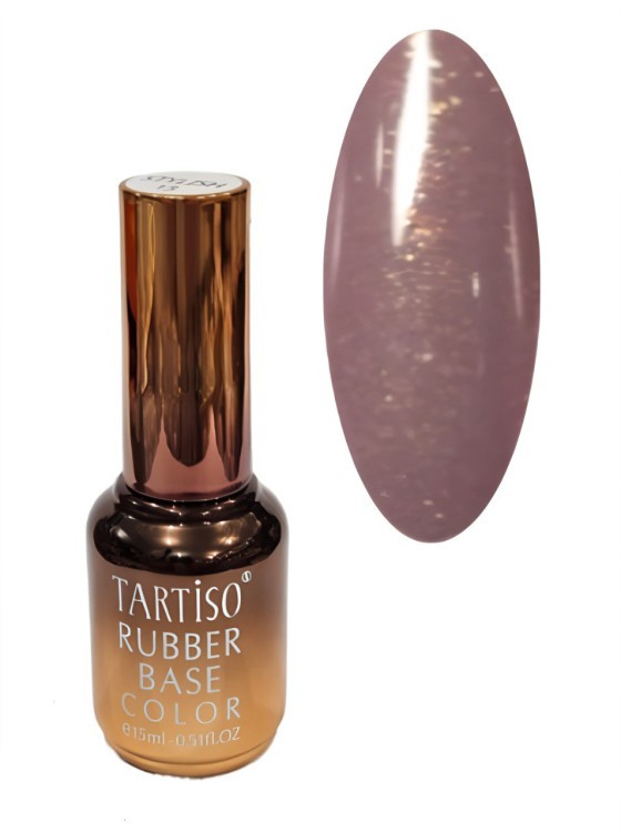 TARTISO RUBBER BASE GOLD SAND-02 Каучуковая цветная база с шиммером, 15мл